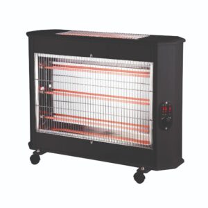 QUARTZ HEATER 2800W BLACK 2FACE WITH THERMOSTAT (705X210X460)